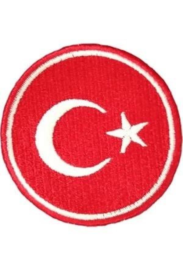 Aplike Ütü İle Yapışan Türk Bayrağı Yuvarlak Küçük Arma 3 cm - Image 1
