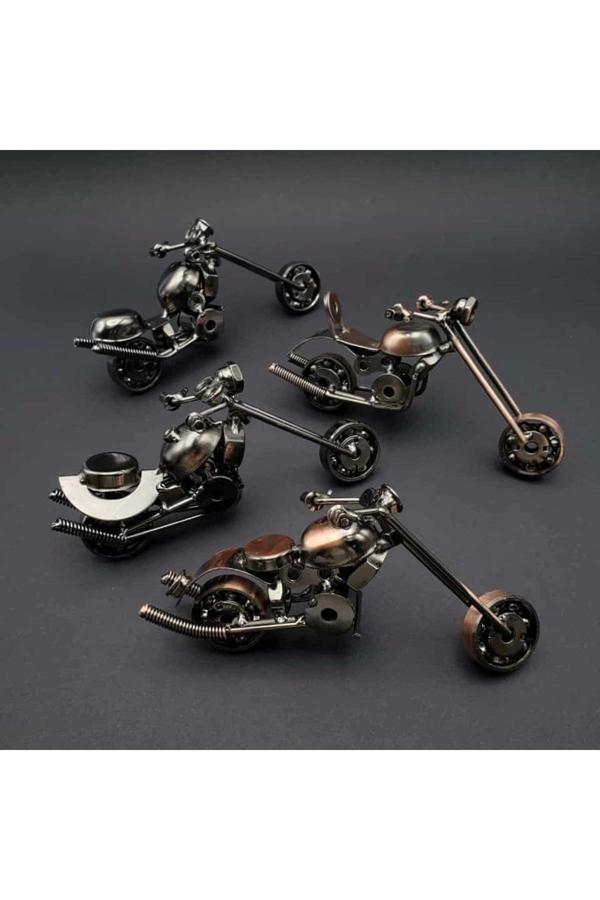 El Yapımı Dekoratif Metal Motosiklet Figür - Image 1