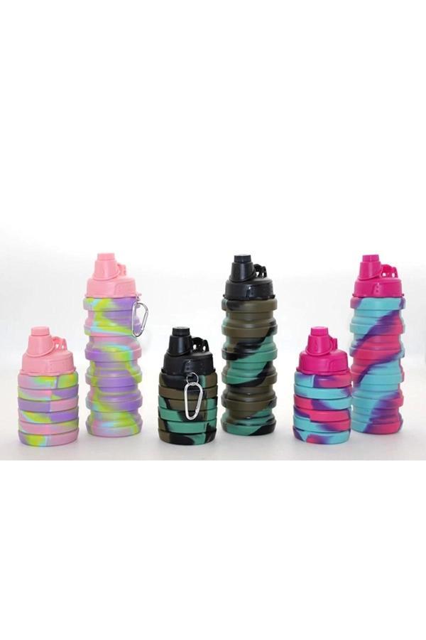 Katlanabilir Portatif Silikon Su Şişesi 500 Ml - Image 1