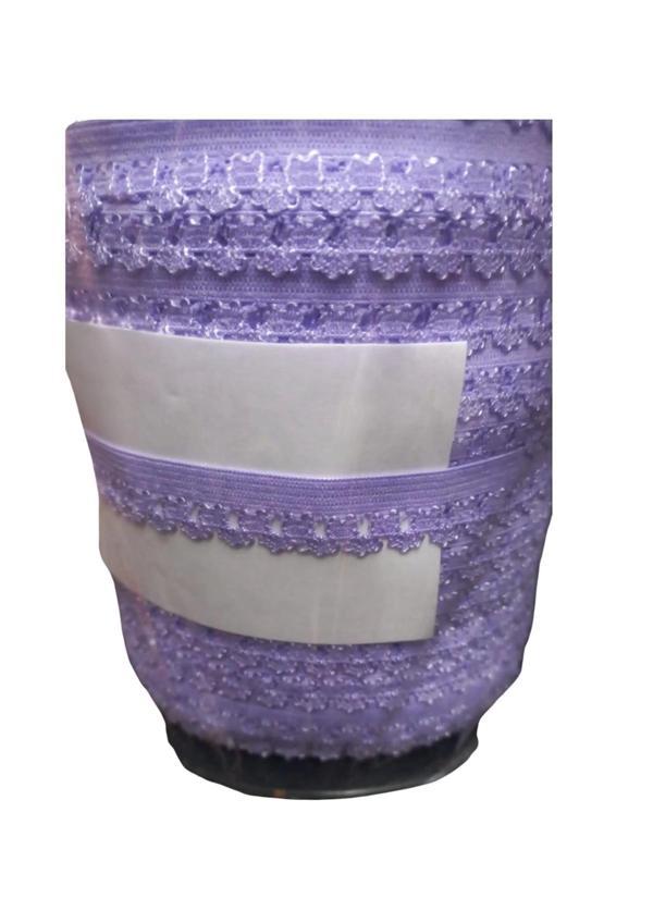 Çamaşır Lastiği Dantelli 1 cm 1 Metre Açık Mor - Image 1