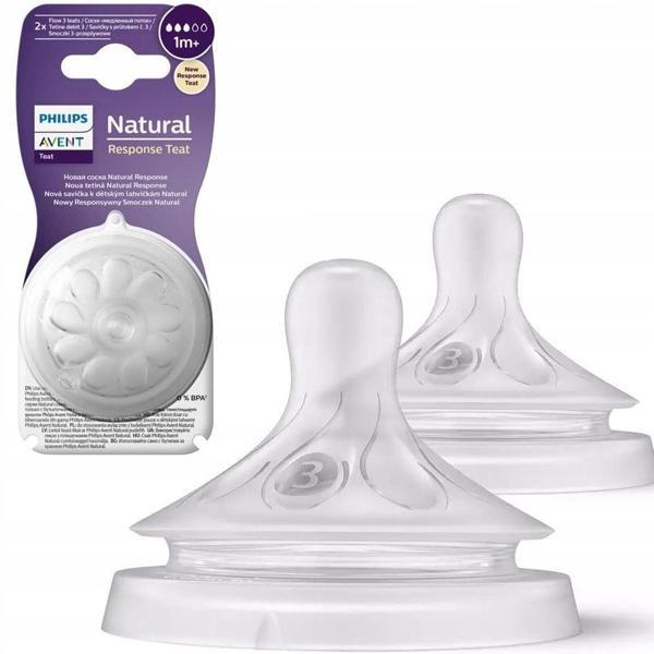 Philips Avent Natural Response 2'li Biberon Emziği, 3 Numara, 1 Ay+ - Image 1
