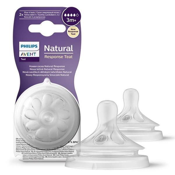 Philips Avent Natural Response 2'li Biberon Emziği, 4 Numara, 3 Ay+ - Image 1