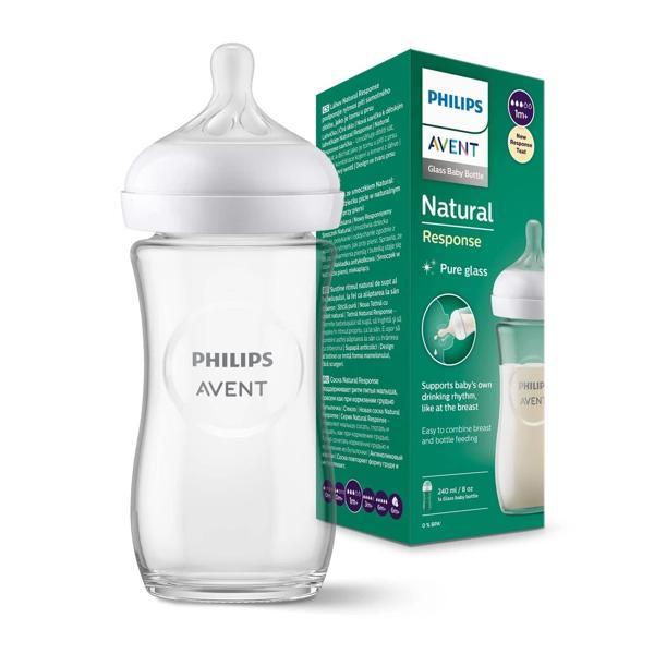 Philips Avent Natural Response Cam Biberon 1 Ay+ 240 ml, Tepkili Biberon Emziği SCY933/01 - Image 1