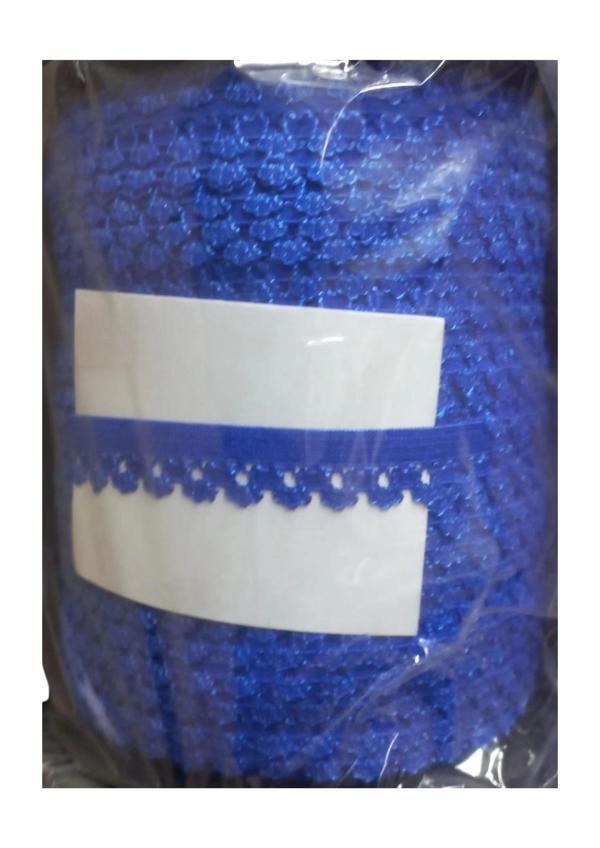 Çamaşır Lastiği Dantelli 1 cm 1 Metre Saks - Image 1