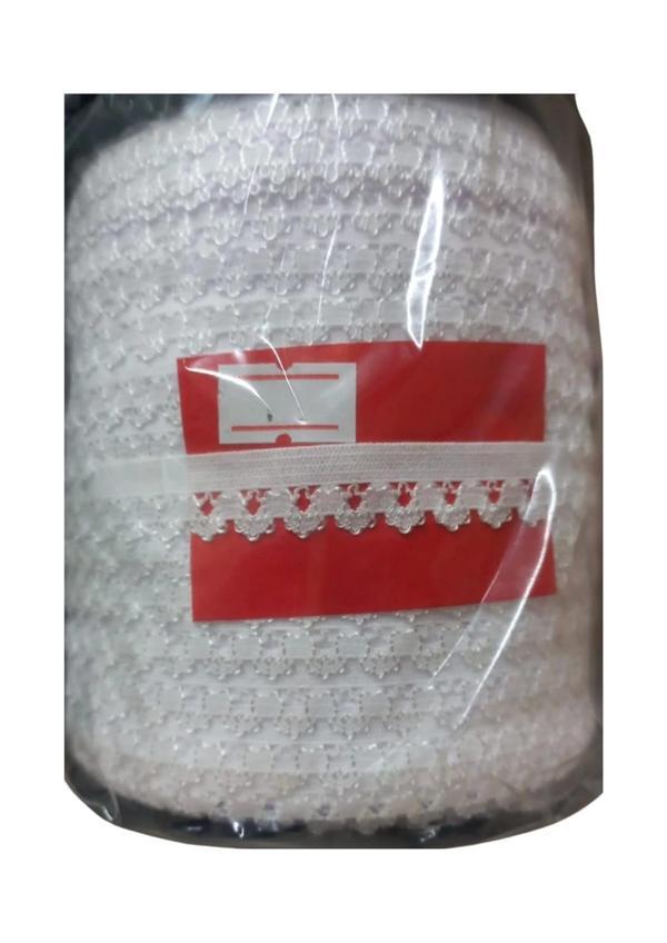 Çamaşır Lastiği Dantelli 1 cm 75 Metre 1 Top Beyaz 1. Model - Image 1