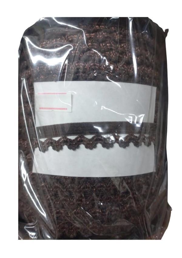 Çamaşır Lastiği Dantelli 1 cm 75 Metre 1 Top Kahverengi - Image 1