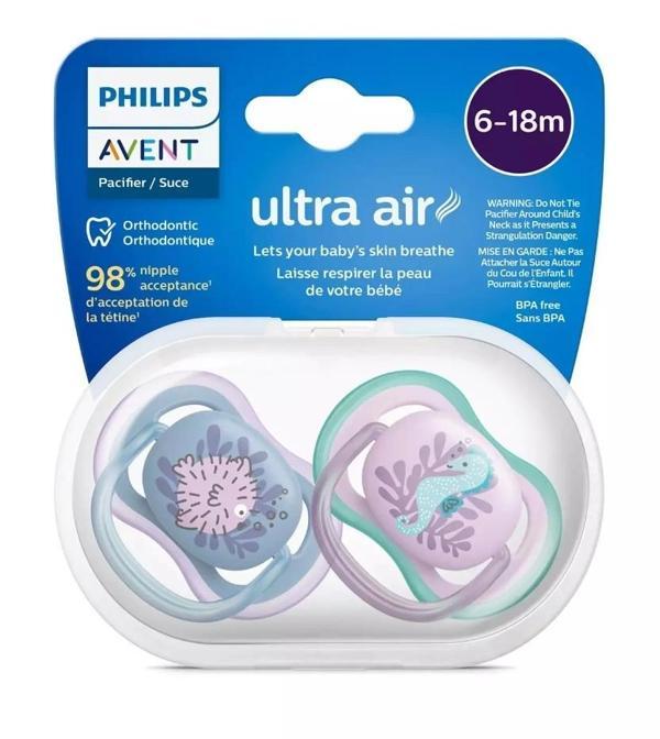 Philips Avent Ultra Air Emzik 6-18 Ay 2li Kız SCF085/61 - Image 1