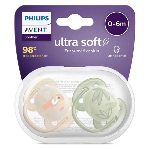 Philips Avent Ultra Soft Yumuşak 2li Emzik 0-6 Ay - SCF091/07 - Image 1