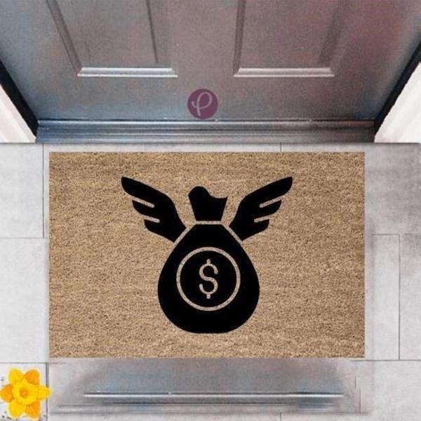 Kapı Önü Paspası Dekoratif Dijital Baskı Dolar Kesesi P-2407 - Image 1