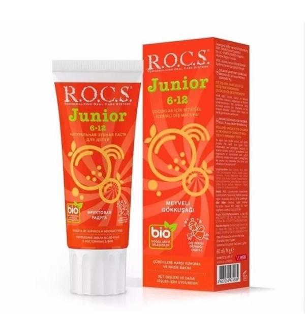 Rocs Junior Meyveli Gökkuşağı 6-12 Yaş Florürsüz Diş Macunu 74 ml - Image 1