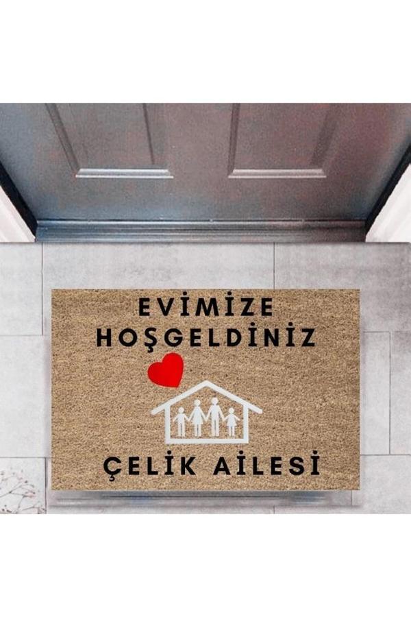 Kapı Önü Paspası Dekoratif Dijital Baskı Evimize Hoşgeldiniz P-2465 - Image 1