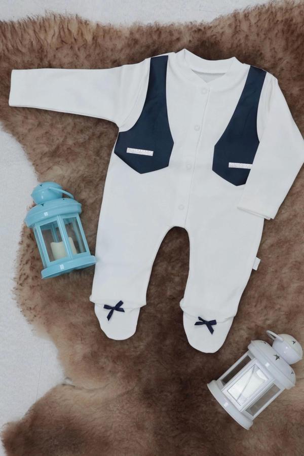 Sema Baby Pamuklu Bebek Tulumu 6-9 Ay - Smokin - Image 1