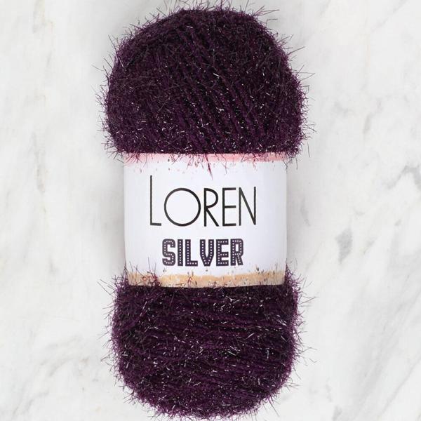 Loren Silver Patlıcan Moru El Örgü İpi - RS0109 - 34082 - Image 1