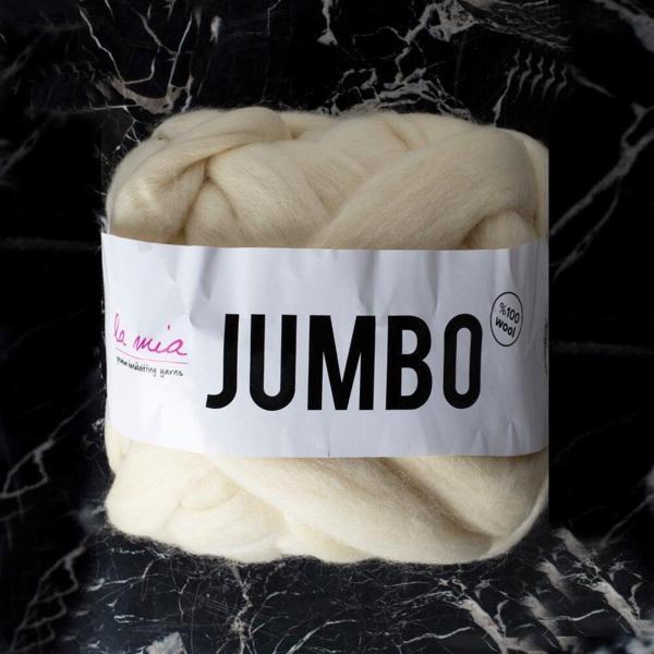 La Mia Jumbo Krem Dev Yün El Örgü İpi - J12 - Image 1