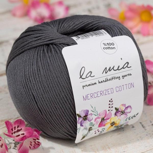 La Mia Mercerized Cotton Koyu Gri El Örgü İpi - 236 - 33577 - Image 1
