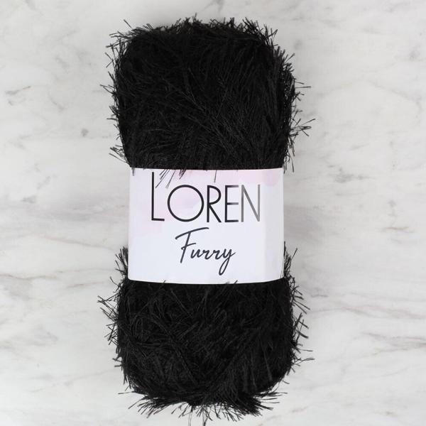 Loren Furry Siyah El Örgü İpi - RF1001 - 34066 - Image 1