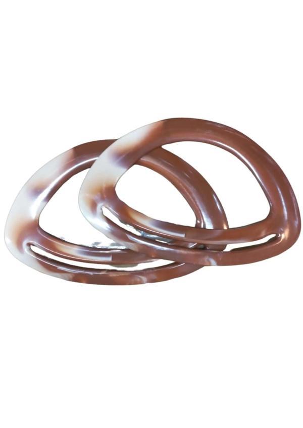 Çanta Sapı Oval Kahverengi-Beyaz 18 cm - Image 1