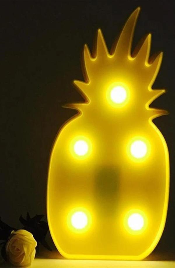 BUFFER® Ananas Şeklinde Ledli Dekoratif Eğlenceli Çocuk Gece Lambası - Image 1