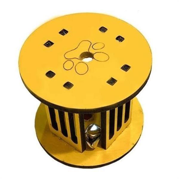 BUFFER®  Mini Silindir Eğlenceli Renkli Sağlam Küçük Pati İzi Şekilli Kedi Oyuncağı - Image 1