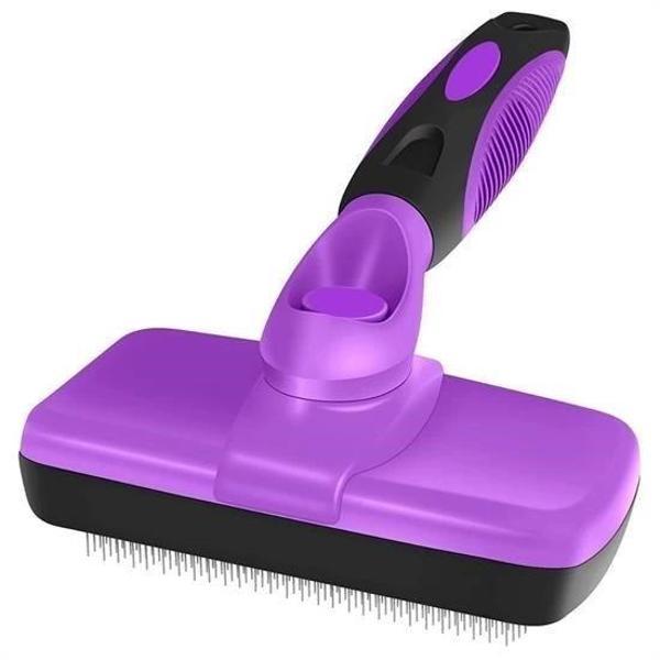 BUFFER®  Otomatik Temizlenebilen Tuşlu Pratik Kedi Köpek Tüy Toplama Fırçası - Image 1