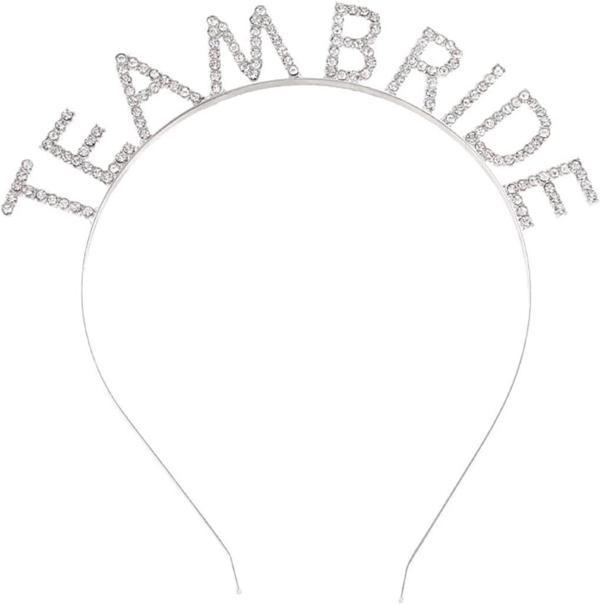 Gümüş Kaplama Kristal Taşlı Team Bride Taç 16x17 Cm - Image 1