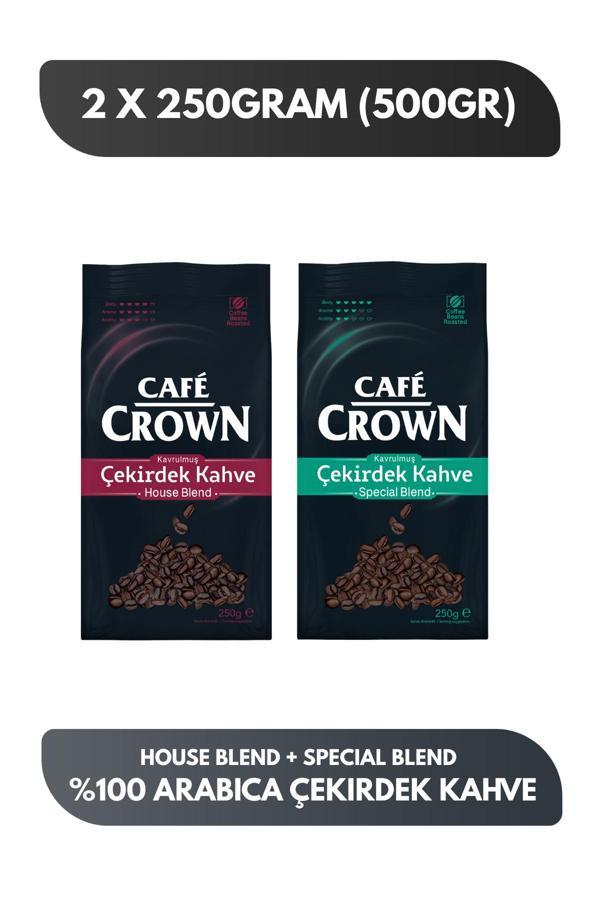 Cafe Crown Çekirdek Kahve 500 gr. (250 gr. House Blend 250 gr. Special Blend) - Image 1