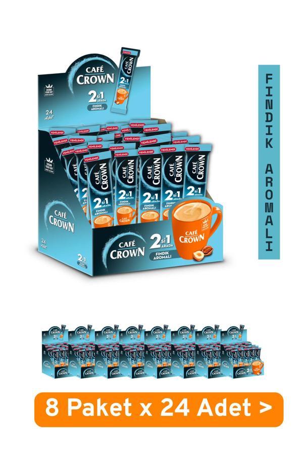 Cafe Crown 2'si 1 Arada Fındıklı Kahve 11 gr. x 24 Adet x 8 Paket 192 Adet - Image 1