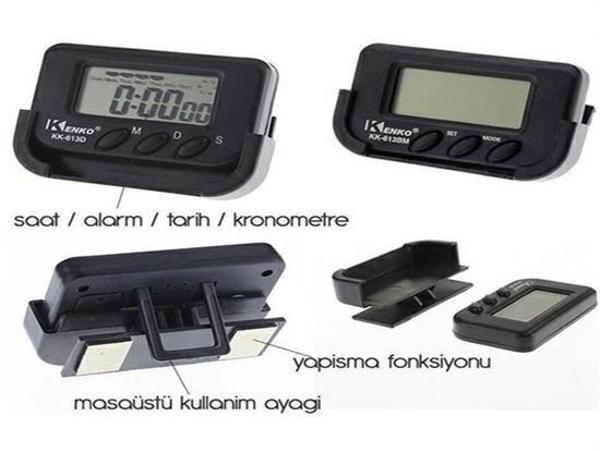 BUFFER® Ev ve Araç Tipi Dijital Saat Kronometreli Alarmlı Pilli Saat - Image 1