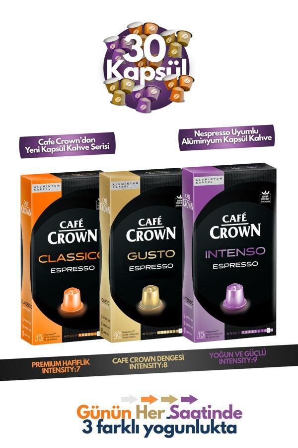 Cafe Crown Kapsül Kahve Tanışma Paketi 30'Lu (Nespresso Uyumlu Alüminyum Kapsül Kahve) - Image 1