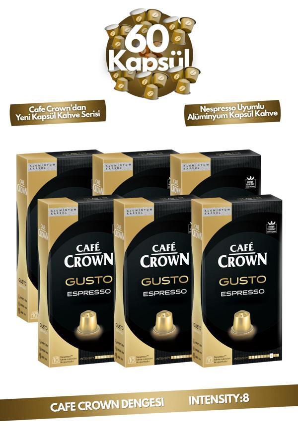 Cafe Crown 60'Lı gr.usto Kapsül Kahve Nespresso Uyumlu Avantajlı Paket - 60 Al 40 Öde! - Image 1