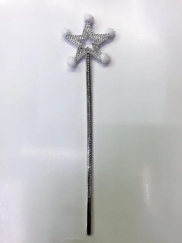 Yıldız Peri Asası Sihirli Değnek Beyaz Ponponlu - Image 1