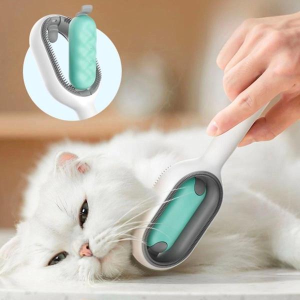 BUFFER® Evcil Hayvanlar İçin Çift Taraflı Pet Fırçası Nemli Tüy Tarama Tarağı - Image 1