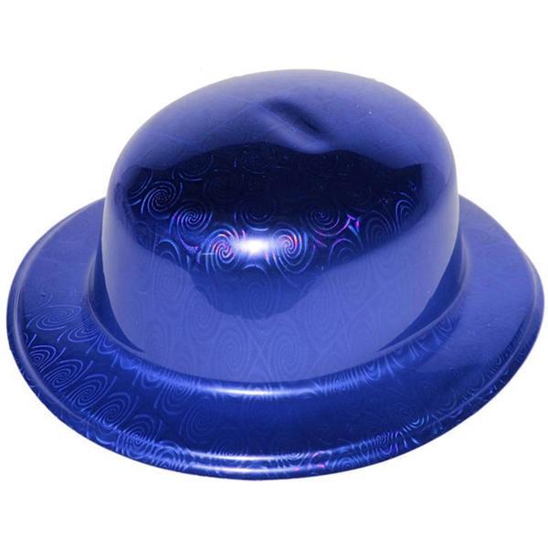 Mavi Renk Hologramlı Plastik Yuvarlak Melon 27x24 Cm - Image 1