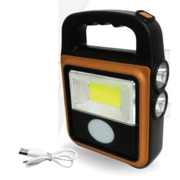 BUFFER® Taşınabilir 4 Farklı Fonksiyonlu Güneş Enerjili ve USB ile Şarj Olabilen Portatif Led Işılda - Image 1