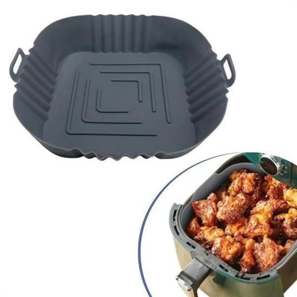 BUFFER® Renkli Isıya Dayanıklı Yıkanılabilir Silikon Fırın  Airfryer Kare Model Pişirme Matı 20 cm - Image 1