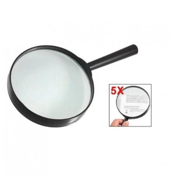 Plastik Siyah Yuvarlak Kolu 100mm Dia Büyüteç 5x Büyüteç - Image 1