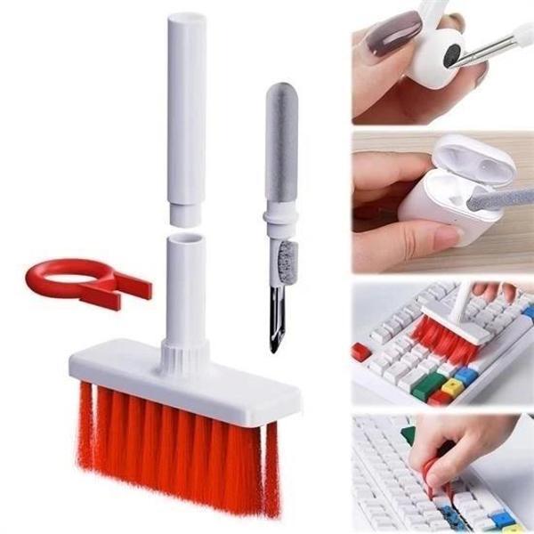 BUFFER® Çok Amaçlı Kırmızı Hassas Fırça Başlıklı  Bilgisayar Laptop Temizleme Fırçası - Image 1