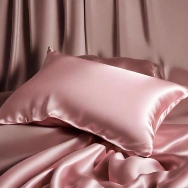 Antibakteriyel Terletmeyen İpek Saten Yastık Kılıfı 2'li 50x70 Pembe - Image 1