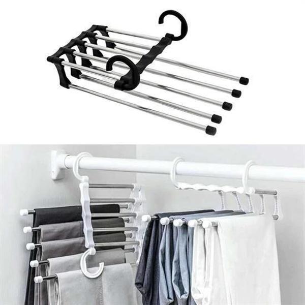 BUFFER®  Hareketli Dolap İçi Pantolon Kravat Şal Askı Sistemi Düzenleyici Katmanlı Askılık Organizer - Image 1