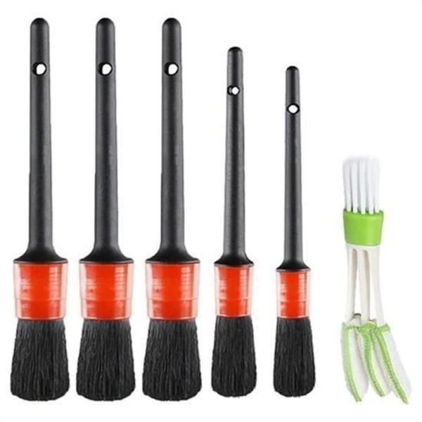 BUFFER® Yumuşak Kıllı İç Ve Dış Temizlik İçin 5+1 Detaylı Araç Oto Temizlik Bakım Fırça Seti - Image 1