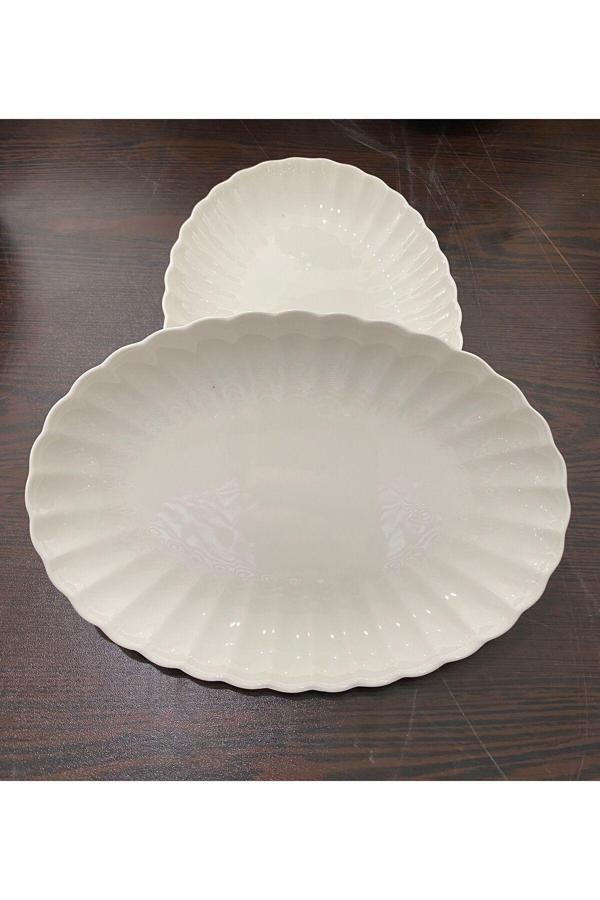 Kütahya Porselen 2’Li Bone Luz Kayık Tabak ( 24 Cm ) - Image 1