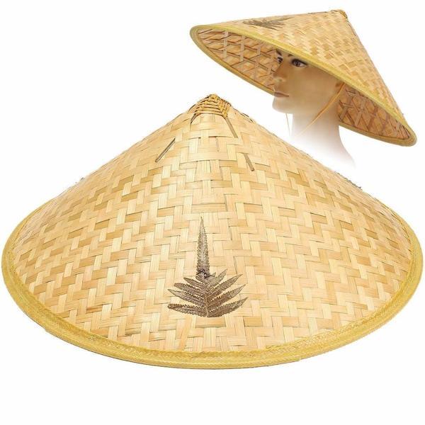 Naturel Renk Cambodia Kamboçyalı Vietnam Şapkası PVC Hasır - Image 1