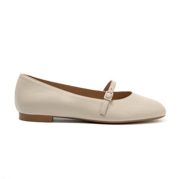 Kadın Babet 70P5 Frau Leather Ballet Flats With Strap - Image 1