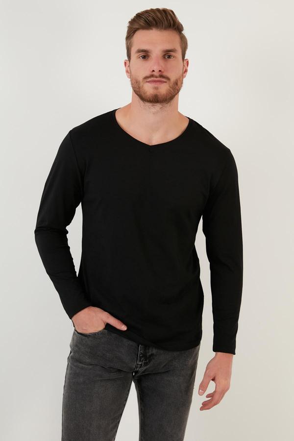 Buratti Pamuklu Bisiklet Yaka Slim Fit Basic Erkek Sweat 5905068 SİYAH - Image 1