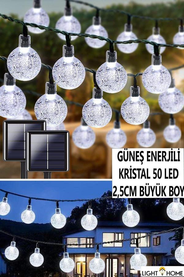 Light Home 50 Ledli Kristal Beyaz 7M Led Yılbaşı Çam Ağaç Süsü 50 Led Kristal Beyaz Renk Süs Paketi - Image 1