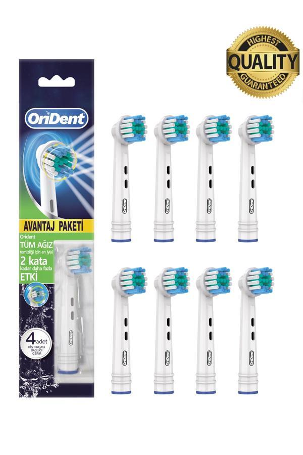 Orident Pro Cleaning Oral B Uyumlu 8 Adet Yedek Başlık – Günlük Derin Temizlik & Premium Quality - Image 1