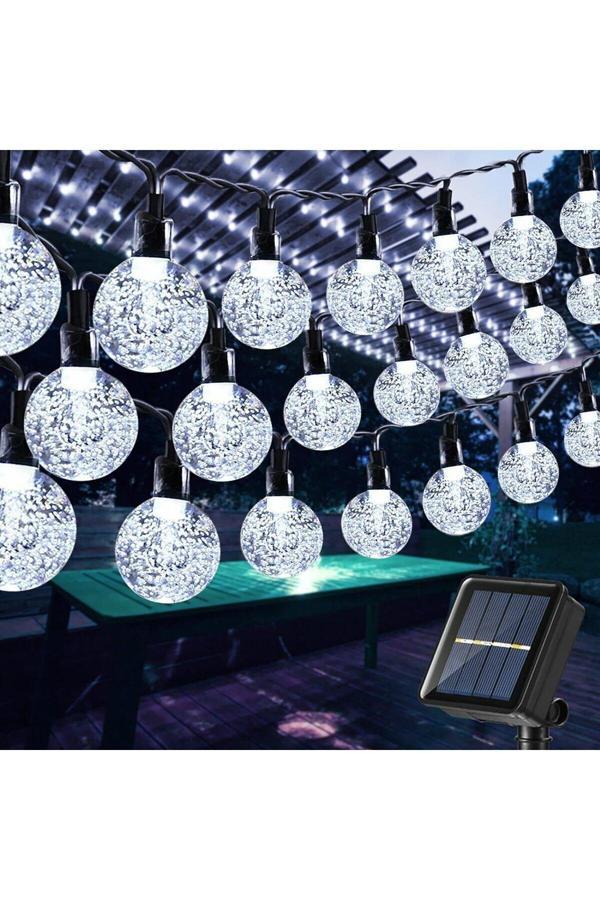 Light Home 50 Led 7 Metre Beyaz Güneş Enerjili Led Işık Solar Bahçe Teras Balkon Ağaç Lambası Aydınlatması - Image 1