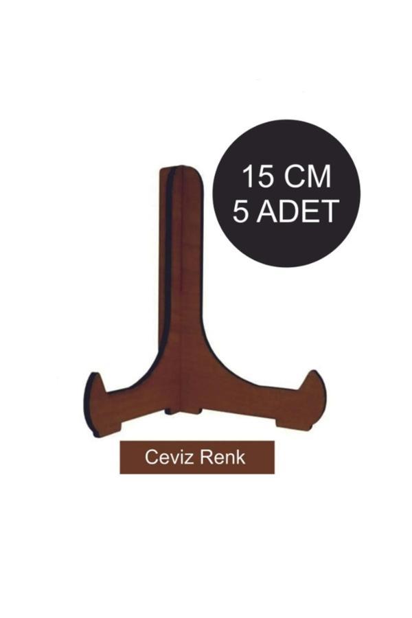 Sihirli Ekran Ceviz Ahşap Çerçeve Tabak Ayağı Standı 5 Adet - Image 1