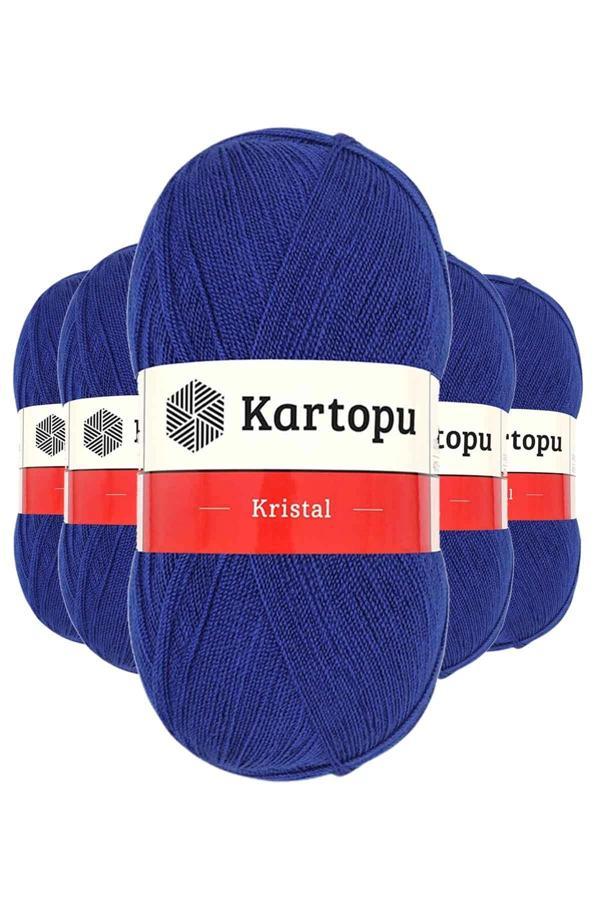 5 Adet Kristal Çift Katlı El Örgü Lif İpi Lacivert K627 - Image 1