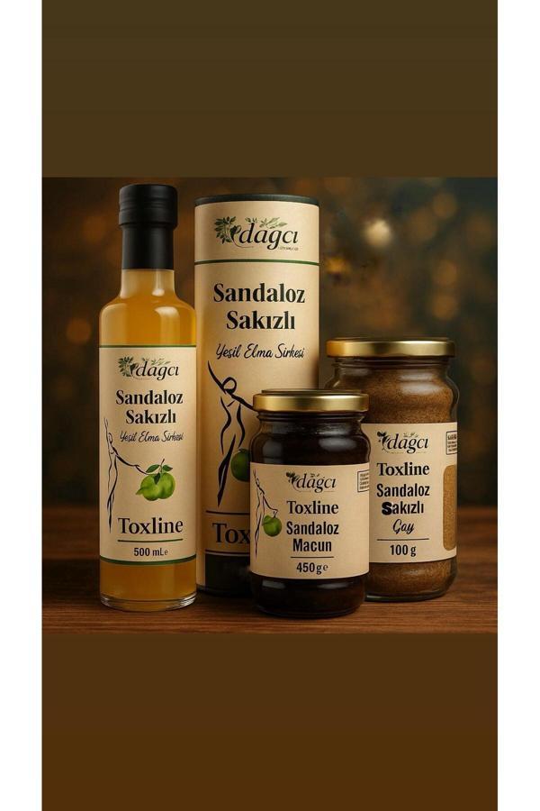 Dağcı Doğal Toxline Sandaloz Sakızlı Doğal Detoks Seti – Yeşil Elma Sirkesi 500 Ml,Macun 450 G, Bitki Çayı 100 G - Image 1